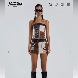 Jadedn London Daytona Vegan Leather Corset Top and Mini Skirt